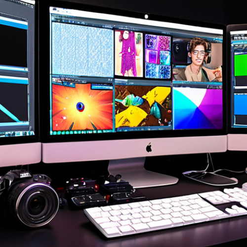 Home 7 **Image Prompt for Multimedia Content Producer**:
"A dynamic workspace of a multimedia content producer, featuring editing software on a computer screen, vibrant video clips being edited, and creative storyboarding materials scattered around. The atmosphere should reflect creativity and innovation, with colorful visuals and tools like cameras and microphones in the background."