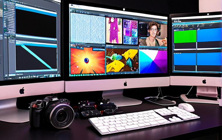 **Image Prompt for Multimedia Content Producer**:
"A dynamic workspace of a multimedia content producer, featuring editing software on a computer screen, vibrant video clips being edited, and creative storyboarding materials scattered around. The atmosphere should reflect creativity and innovation, with colorful visuals and tools like cameras and microphones in the background."